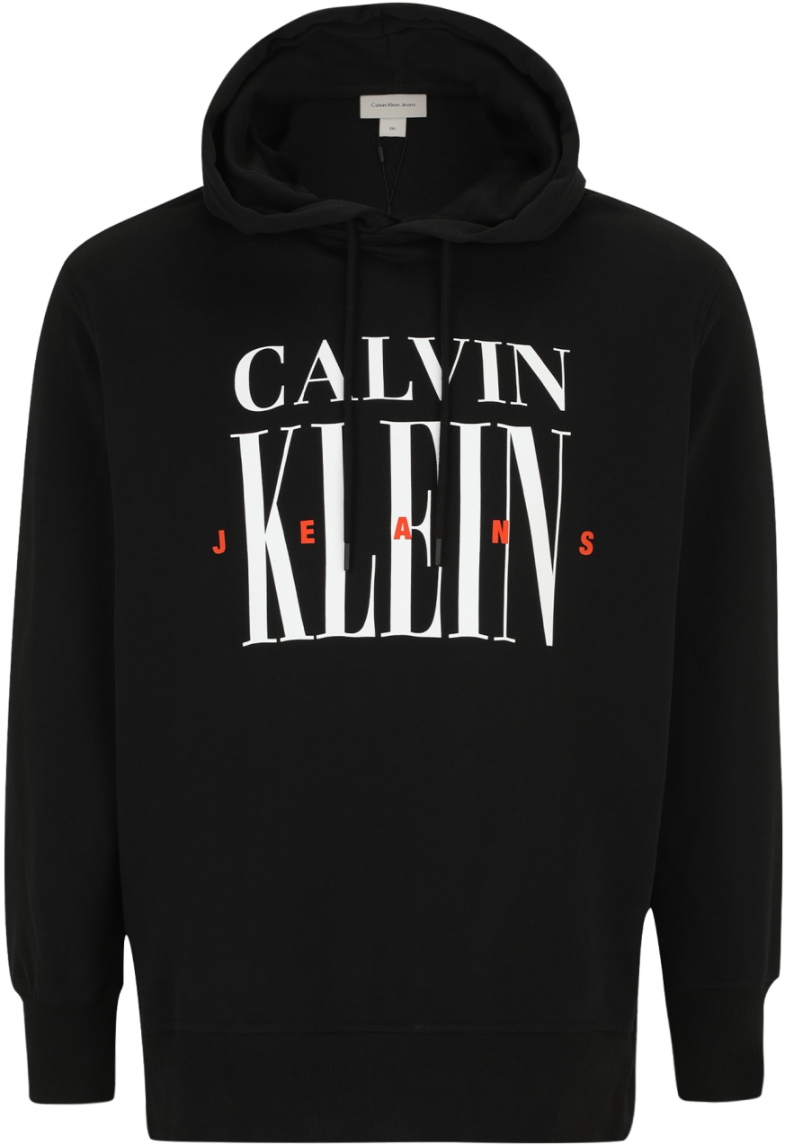 Calvin Klein Jeans Plus Mikina  červená / čierna / biela
