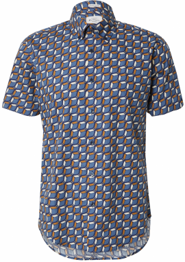 Ben Sherman Košeľa  modrá / dymovo modrá / hnedá / biela