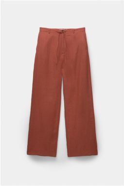 Pull&Bear Nohavice  hrdzavo červená