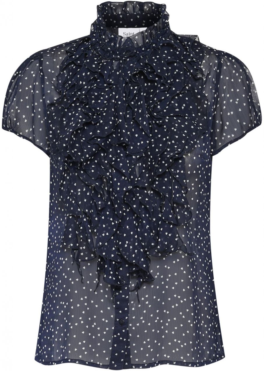 SAINT TROPEZ Tričko 'LiljaSZ'  tmavomodrá / biela