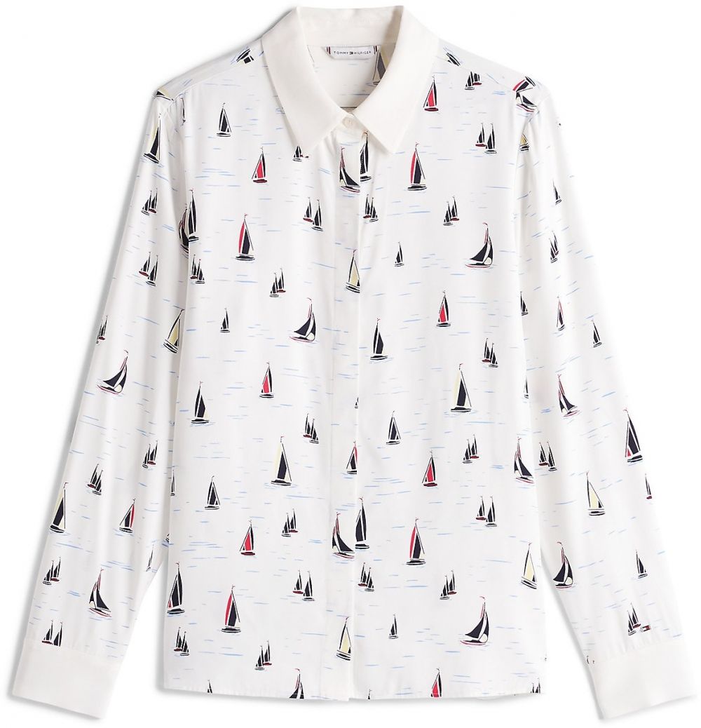 TOMMY HILFIGER Blúzka  námornícka modrá / svetlomodrá / jasne červená / biela