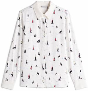 TOMMY HILFIGER Blúzka  námornícka modrá / svetlomodrá / jasne červená / biela