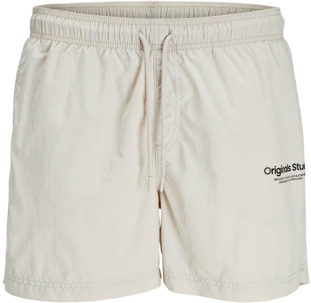 JACK & JONES Plavecké šortky 'JPSTNaxos'  svetlosivá / čierna