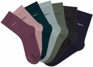 LASCANA Ponožky  tmavomodrá / olivová / staroružová / čierna