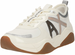 ARMANI EXCHANGE Nízke tenisky  béžová / nebielená / tmavohnedá / strieborná