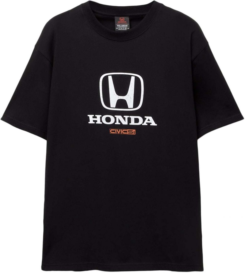 Pull&Bear Tričko 'HONDA CIVIC'  homárová / čierna / biela
