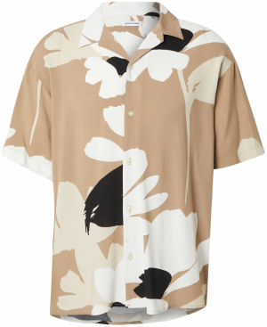 JACK & JONES Košeľa 'JJJEFF'  kaki / čierna / biela