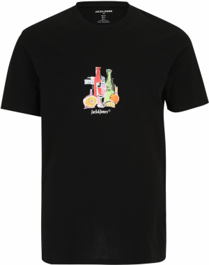 Jack & Jones Plus Tričko  orchideová / oranžová / čierna / biela