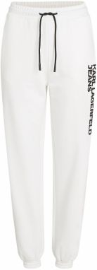 KARL LAGERFELD JEANS Športové nohavice  čierna / biela