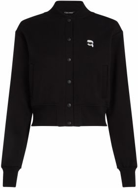 Karl Lagerfeld Prechodná bunda 'IKON'  čierna / biela