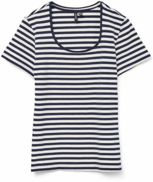 VERO MODA Tričko 'VMLOTTE'  tmavomodrá / biela