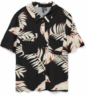 VERO MODA Blúzka 'VMEASY JOY'  svetlobéžová / hnedá / čierna