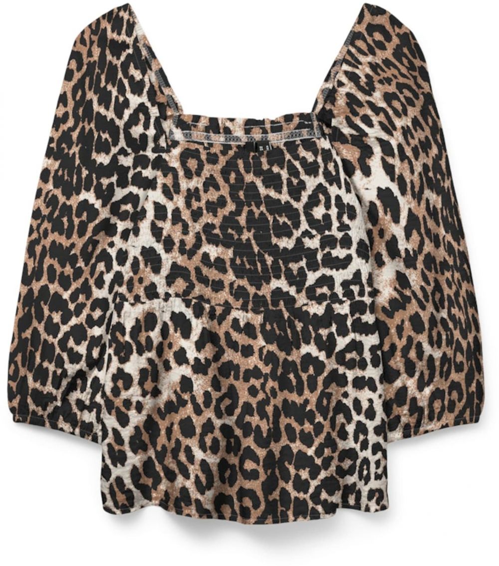 VERO MODA Blúzka 'VMJOSIE'  krémová / brokátová / tmavohnedá