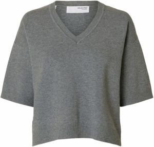 SELECTED FEMME Sveter 'KAMMA'  sivá melírovaná