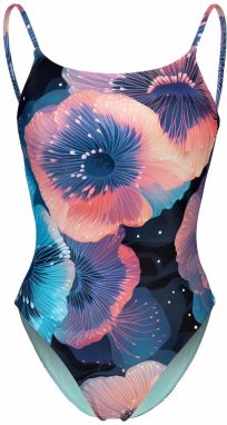 ARENA Jednodielne plavky 'WATER PRINTS'  tmavomodrá / svetlomodrá / oranžová / ružová