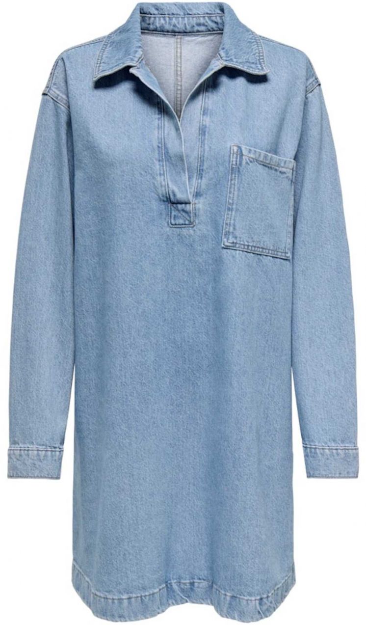 ONLY Košeľové šaty 'BIRDIE'  modrá denim / svetlomodrá