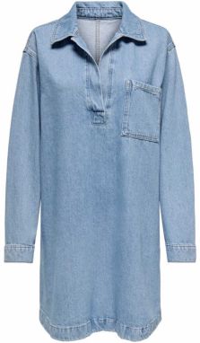 ONLY Košeľové šaty 'BIRDIE'  modrá denim / svetlomodrá