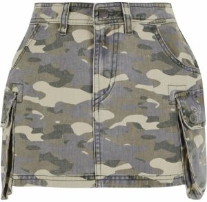 Felicious Sukňa  nebielená / sivá / kaki / tmavozelená