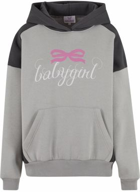 Felicious Mikina 'Babygirl'  sivá / svetloružová / čierna / biela