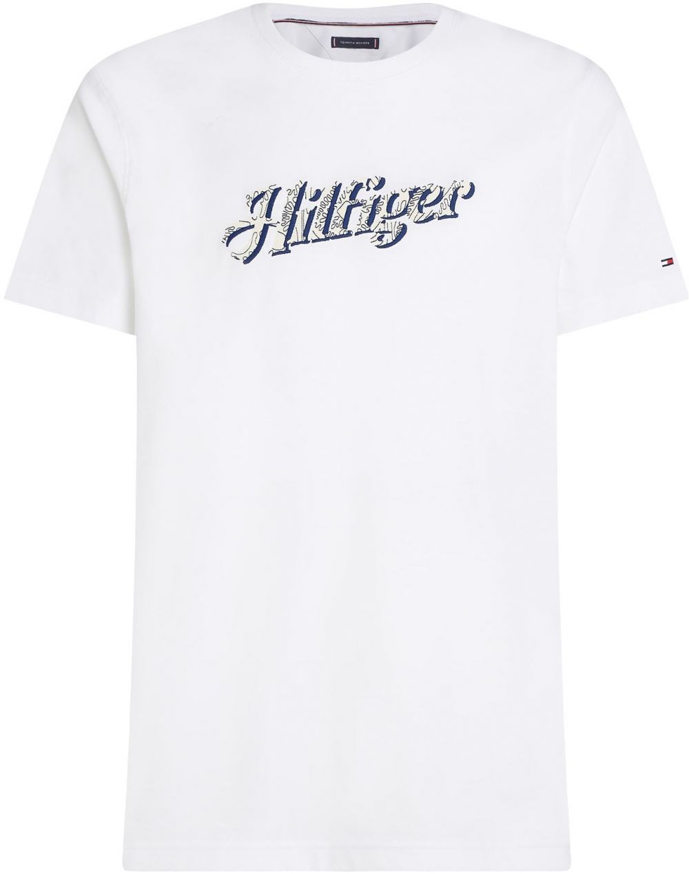 TOMMY HILFIGER Tričko  krémová / námornícka modrá / biela