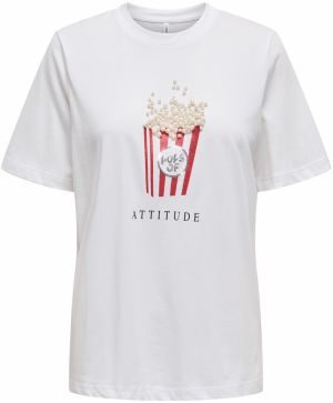 ONLY Tričko 'ONLBurst Popcorn'  rubínová / čierna / strieborná / biela