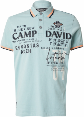 CAMP DAVID Tričko  mätová / oranžová / čierna / biela