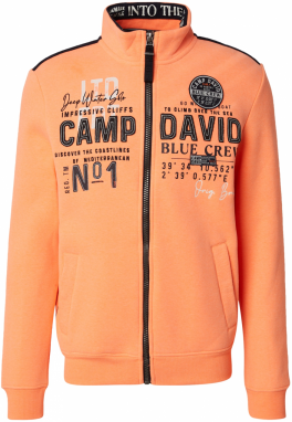 CAMP DAVID Tepláková bunda  námornícka modrá / oranžová / čierna / biela