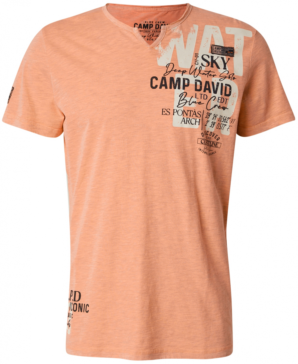 CAMP DAVID Tričko  oranžová / ružová / čierna