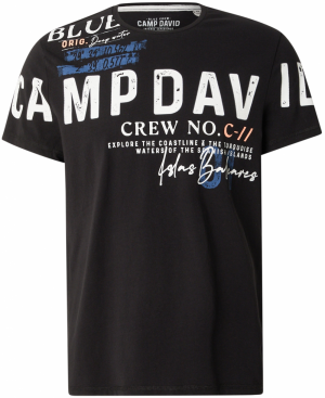 CAMP DAVID Tričko  modrá / oranžová / čierna / biela