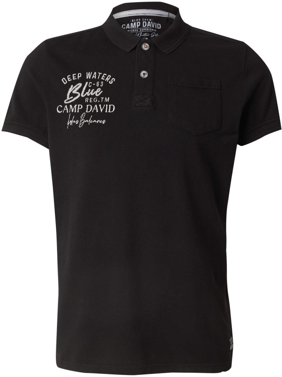 CAMP DAVID Tričko  čierna / biela