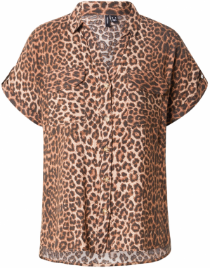 VERO MODA Blúzka 'VMBUMPY'  koňaková / svetlohnedá / strieborná