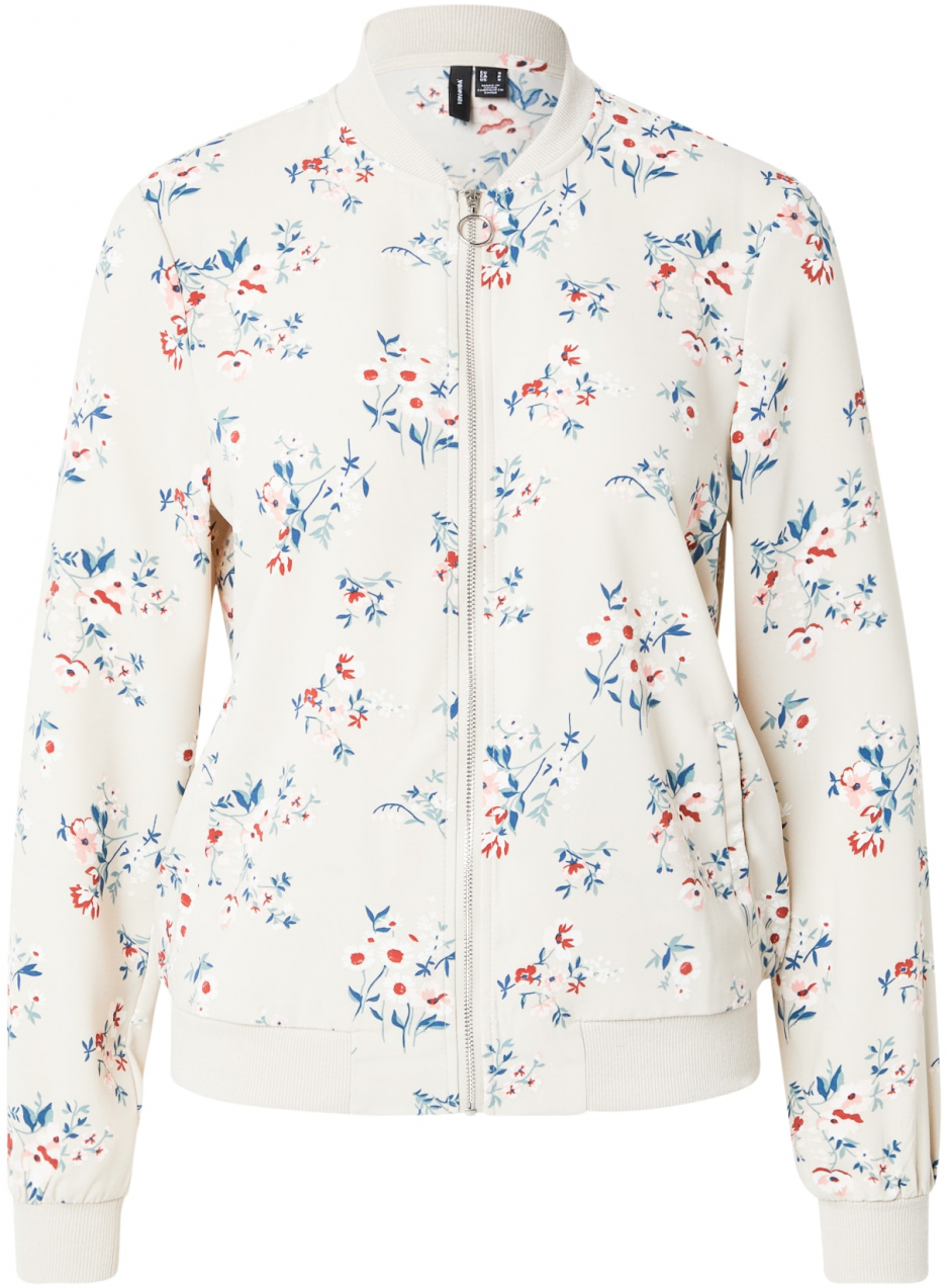 VERO MODA Prechodná bunda 'VMCoco'  modrá / striebornosivá / biela