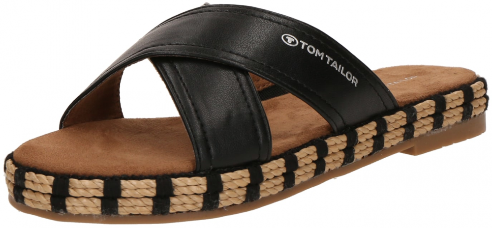 TOM TAILOR Šľapky  čierna / strieborná