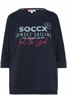 Soccx Tričko  námornícka modrá / vodová / ružová