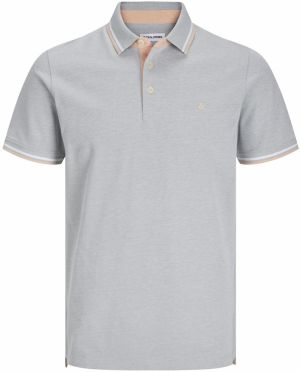 Jack & Jones Plus Tričko 'JJEPAULOS'  sivá / marhuľová / biela