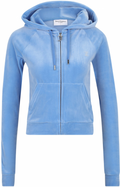 Juicy Couture Tall Tepláková bunda 'MADISON'  svetlomodrá / strieborná