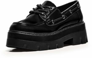 Bershka Šnurovacie topánky 'NAUTICO CHUNKY'  čierna