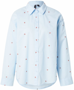 VERO MODA Blúzka 'VMOdona'  svetlomodrá / olivová / červená