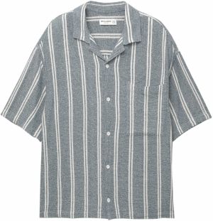 Pull&Bear Košeľa  námornícka modrá / biela