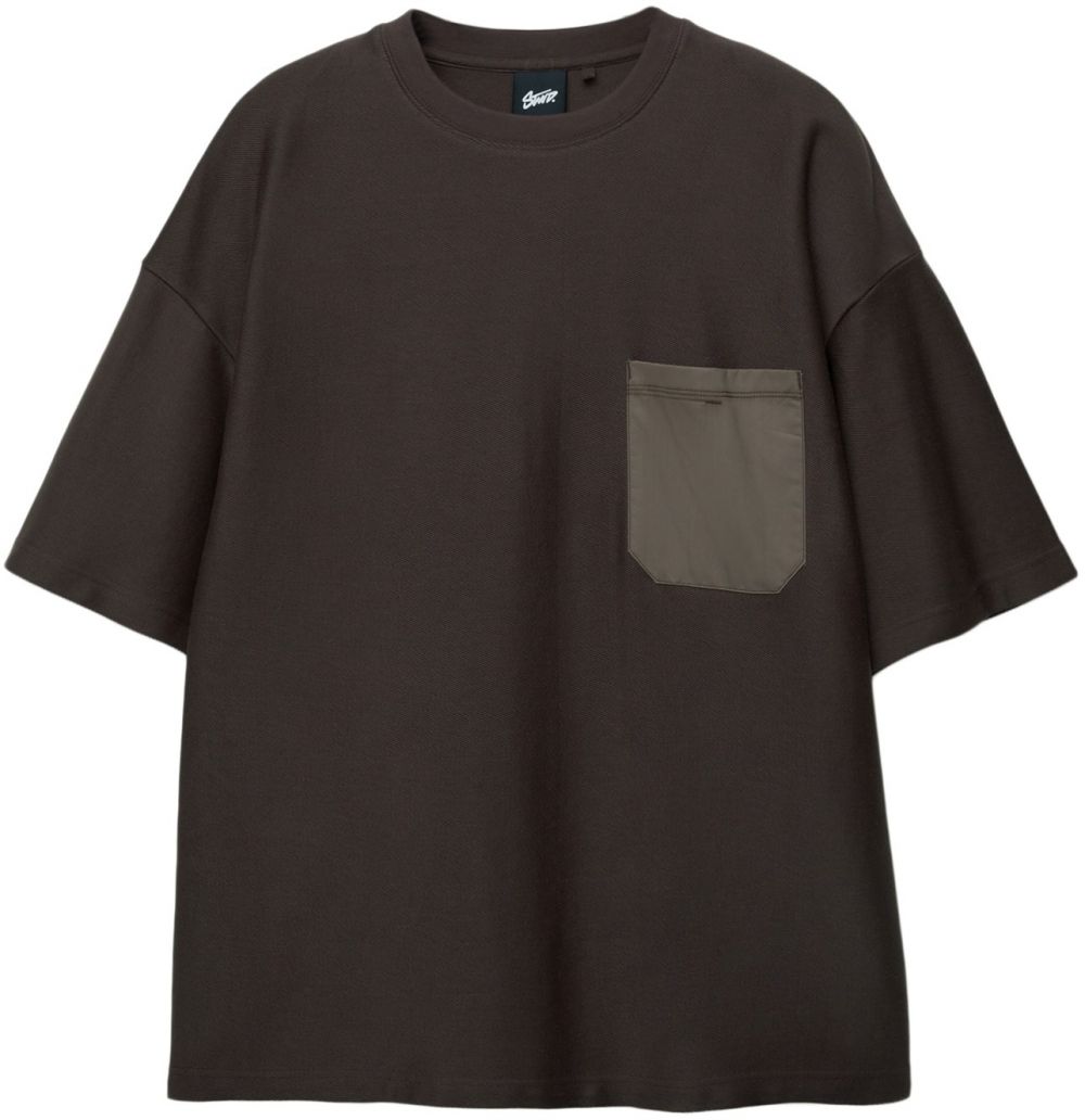 Pull&Bear Tričko  kapučíno / tmavohnedá