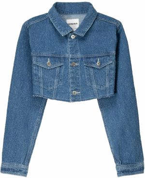 Bershka Prechodná bunda  modrá denim