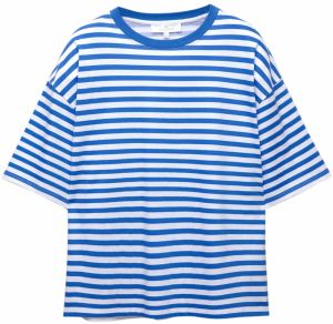 Pull&Bear Tričko  modrá / biela