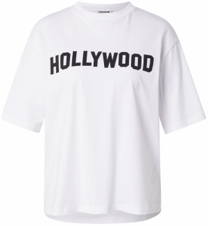 Noisy may Tričko 'NMMILLIE HOLLYWOOD'  sivá / čierna / biela