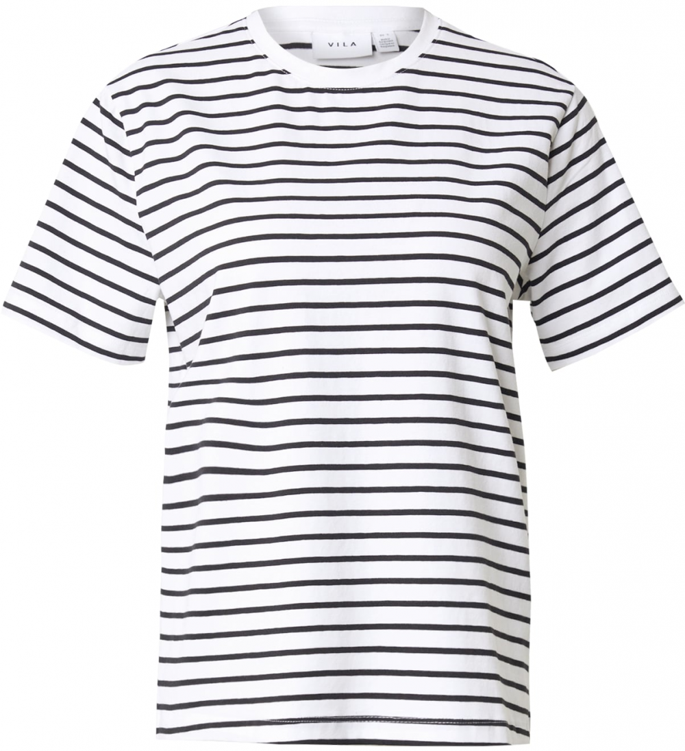 VILA Tričko 'VINora'  čierna / biela