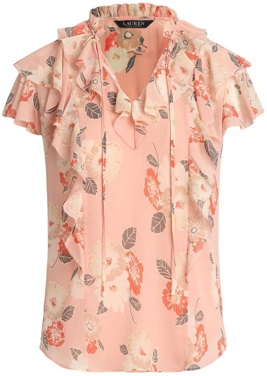 Lauren Ralph Lauren Petite Blúzka  svetlobéžová / farby bahna / ružová / jasne červená