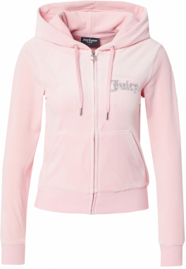 Juicy Couture Tepláková bunda 'ROBERTSON'  ružová / strieborná