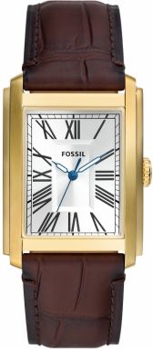 FOSSIL Analógové hodinky 'CARRAWAY'  hnedá / zlatá / čierna / biela