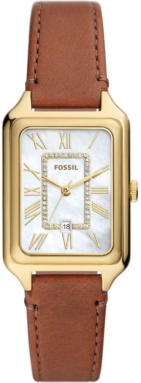 FOSSIL Analógové hodinky 'Raquel'  hnedá / zlatá