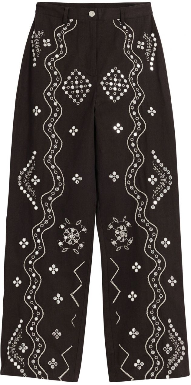 Desigual Nohavice  čokoládová / biela