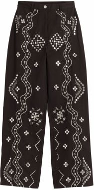 Desigual Nohavice  čokoládová / biela